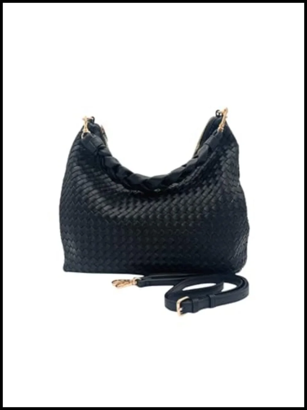 Vegan Leather Slouchy Crossbody Bag Adjustable Strap Fits 13" Laptop